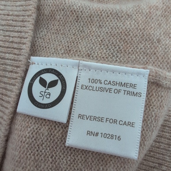 Garnet Hill Womens 100% Cashmere Raglan Crewneck Sweater Tan Beige S Luxury Norm - Picture 2 of 9